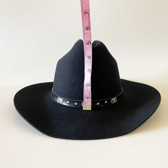 Wool Felt Cowboy Hat Western Ranch Rodeo Festival Costume Black 7 WPL 5923 USA